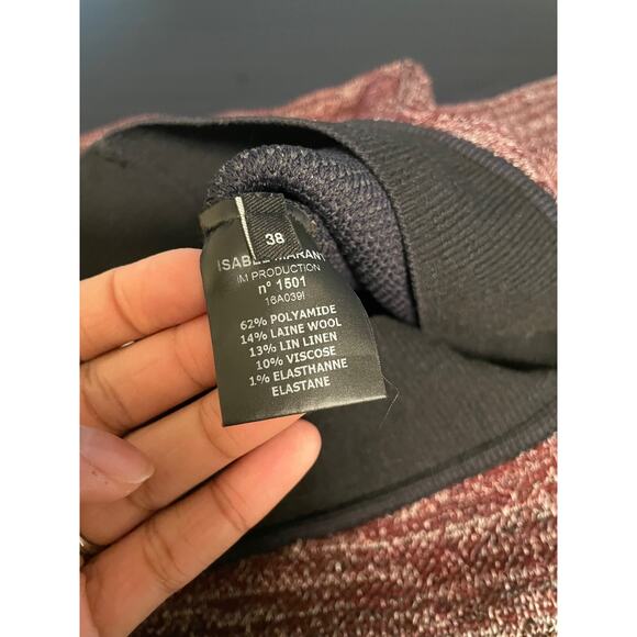 Isabel Marant Womens Mini Skirt Size EU 38 US 6 Maroon Knit Faux Wrap NWT FLAW - Picture 6 of 10